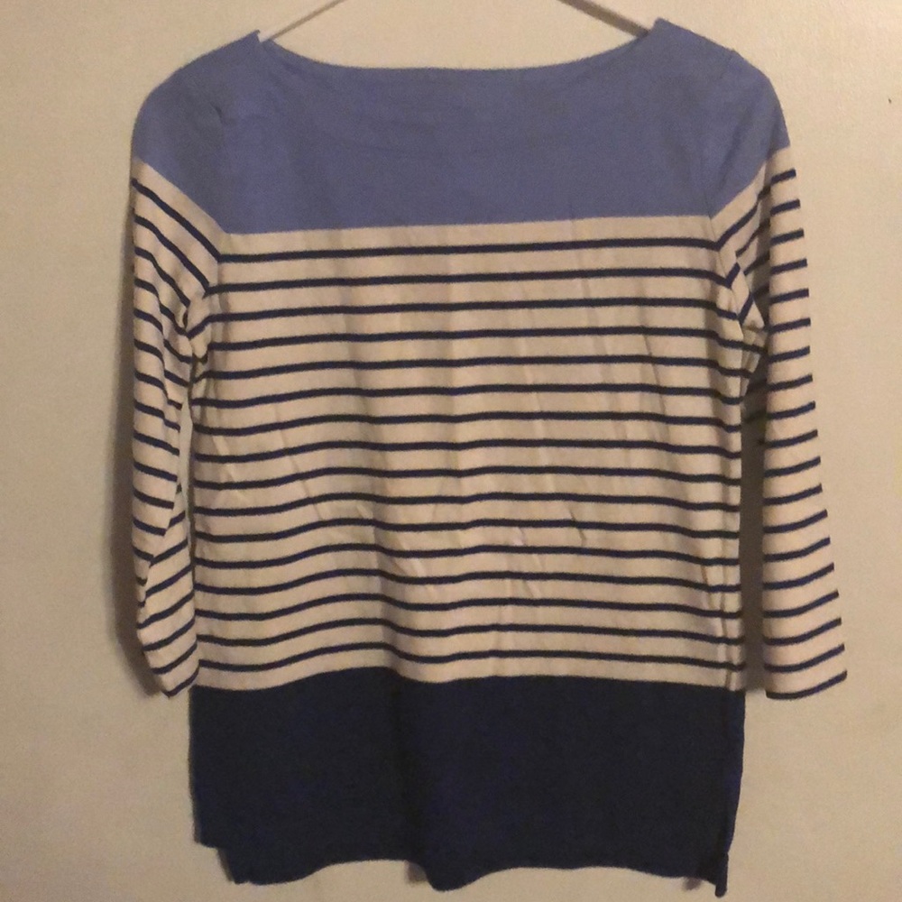 Talbots Petites 3/4 length sleeves striped shirt